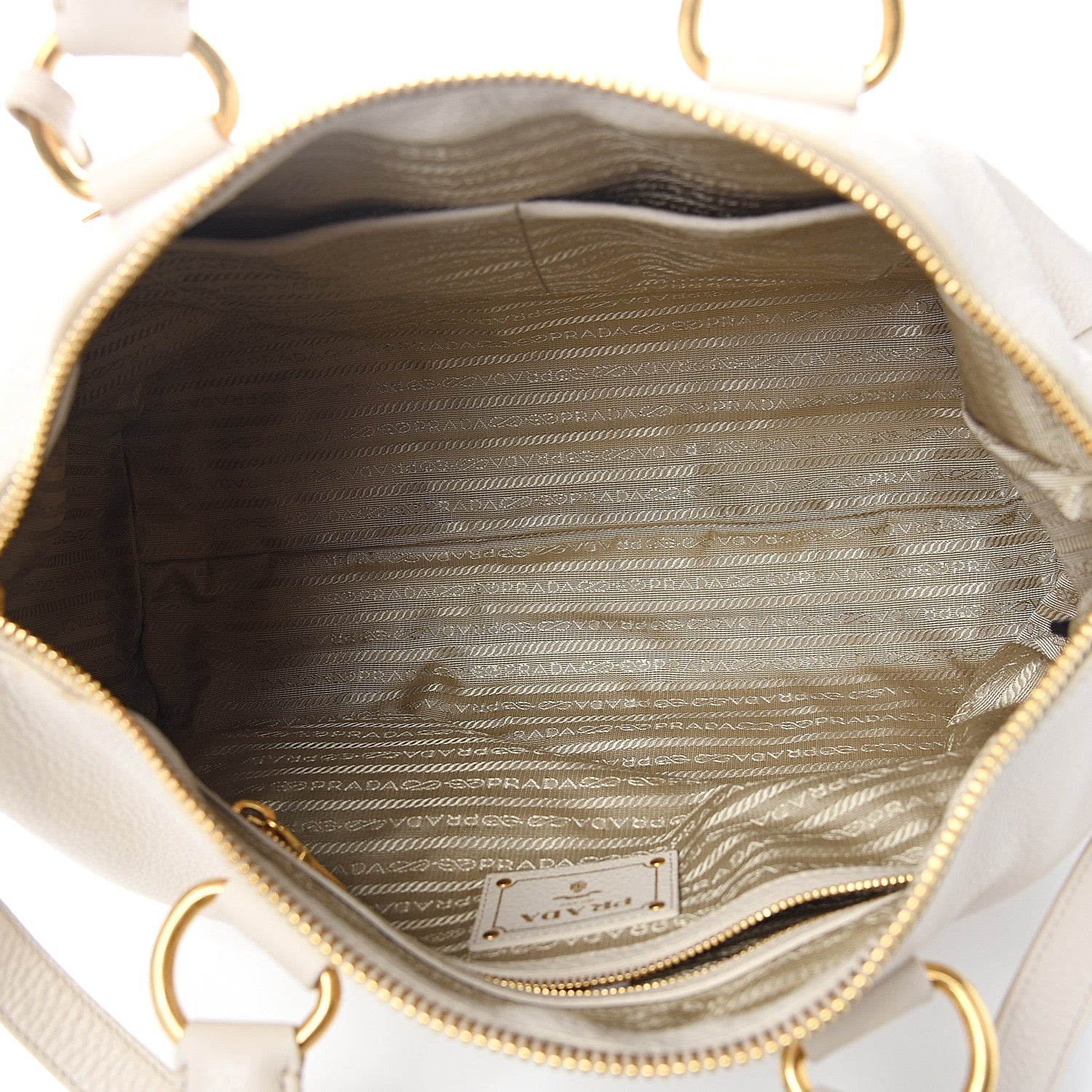 Prada Vitello Daino Top Handle Zip Tote Talco 4 of 11