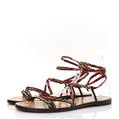 Valentino Garavani Lace Up Santeria Flat Sandals 39 Multicolor 3 of 7