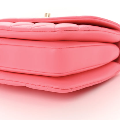 Chanel Lambskin Lacquered Quilted Mini Trendy CC Dual Handle Flap Bag Coral Pink 10 of 11