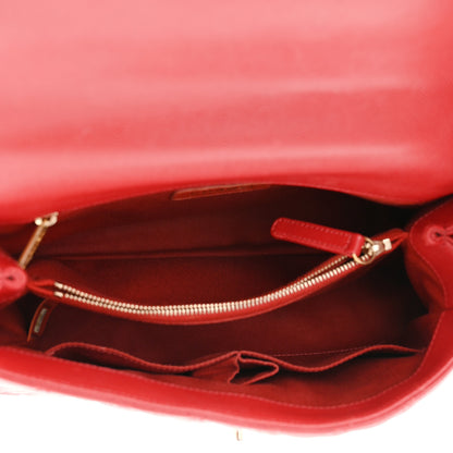 Chanel Caviar Quilted Small Coco Handle Flap Red 5 of 11