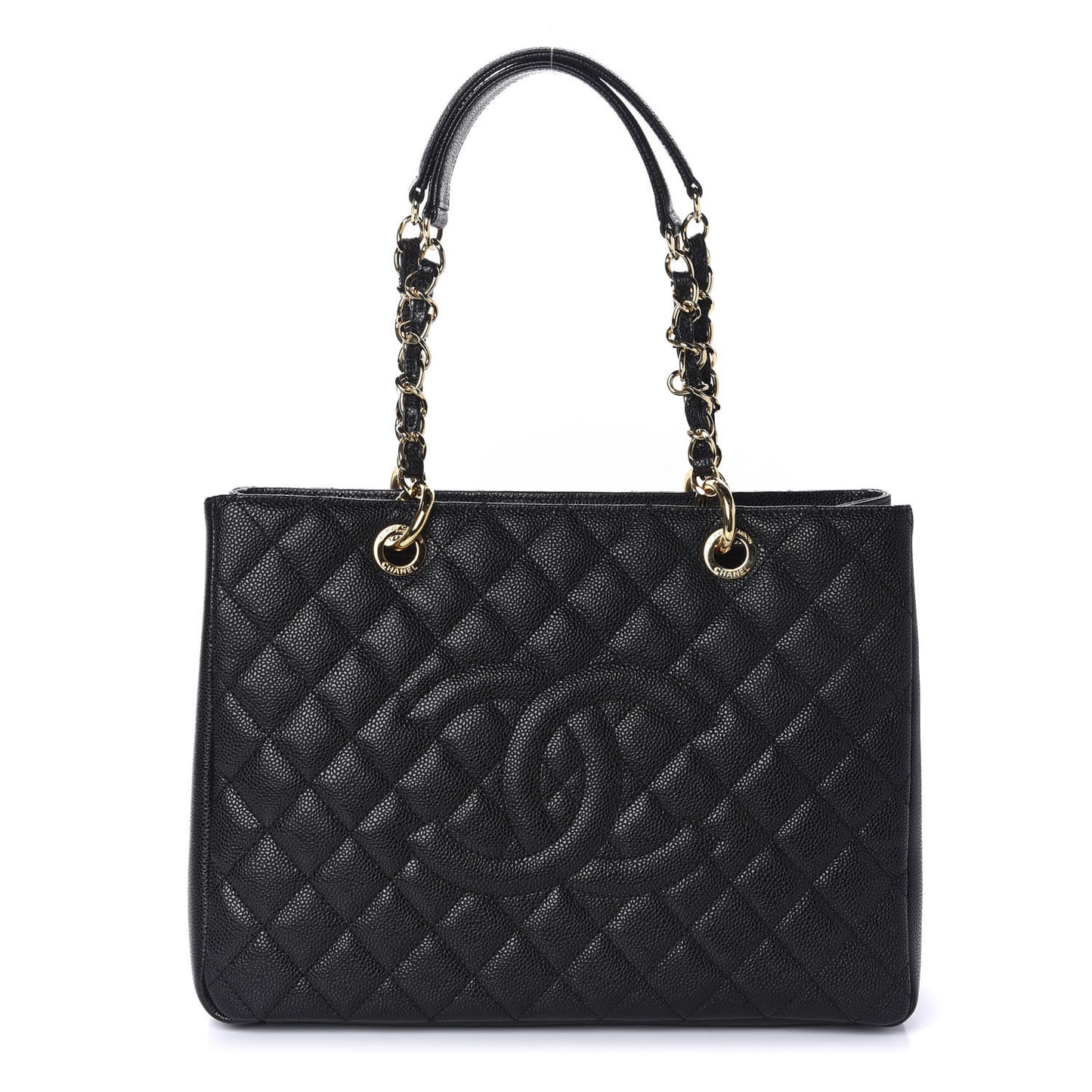 Caviar Quilted Grand Shopping Tote GST Black