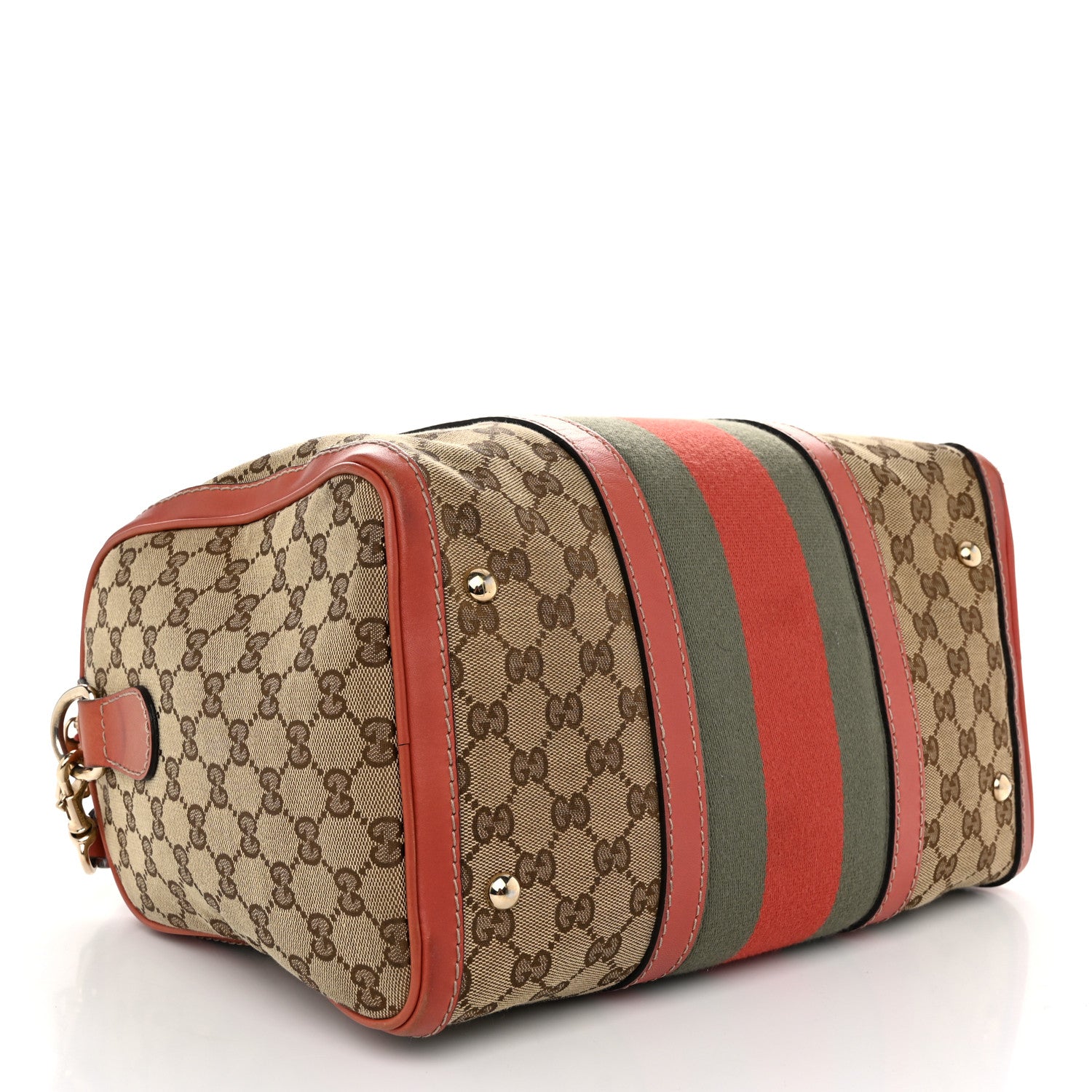 Gucci Monogram Vintage Web Medium Boston Pink 4 of 13