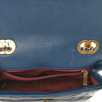 Chanel Patent Goatskin Quilted Small CC Eyelet Flap Blue 4 of 9