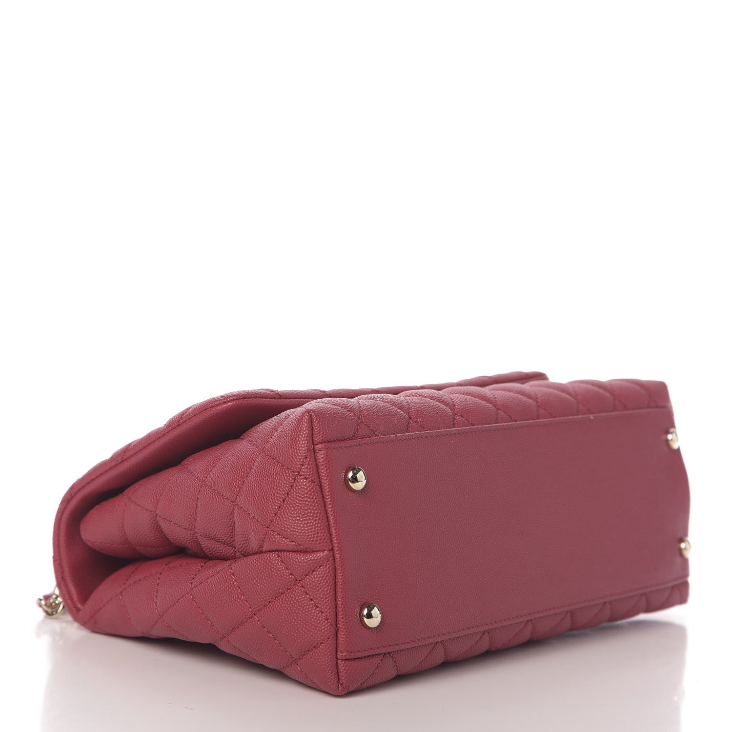 Chanel Caviar Quilted Small Coco Handle Flap Dark Pink 5 of 12