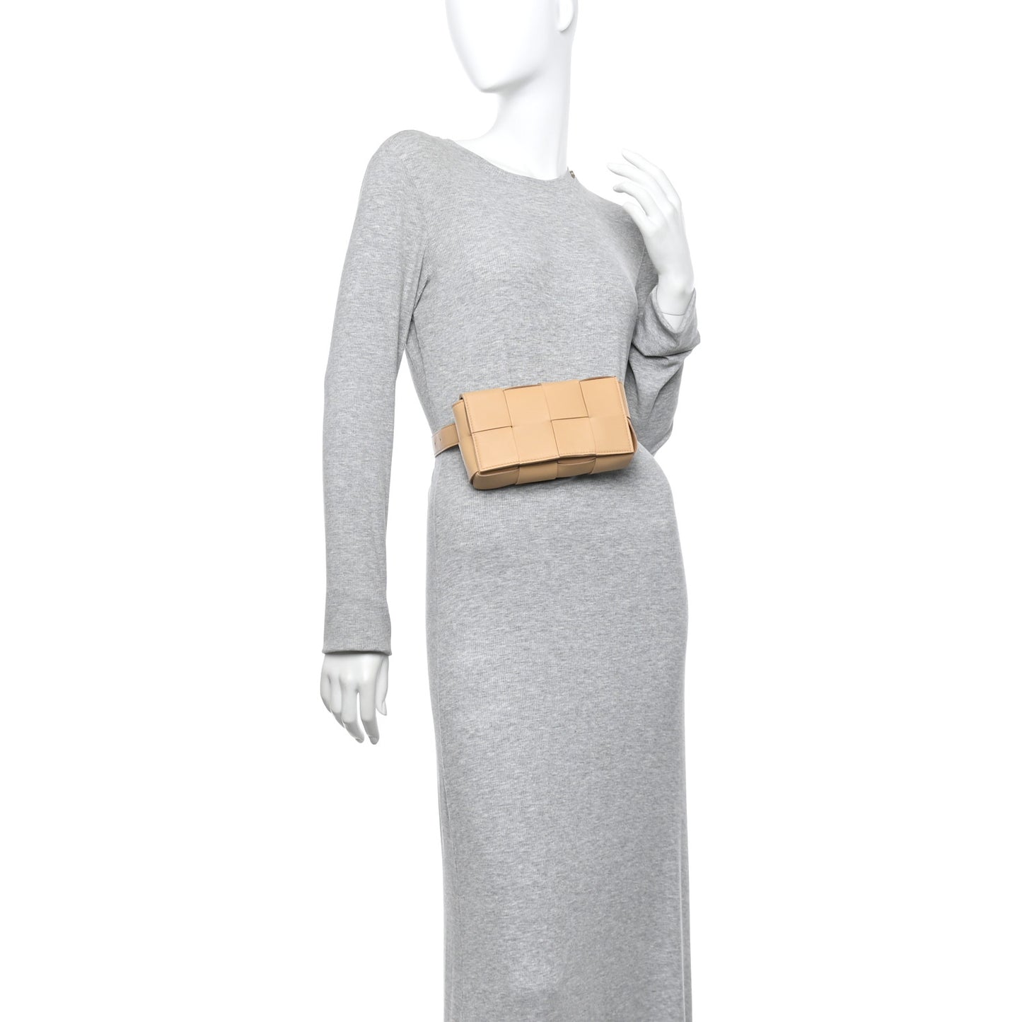 Nappa Maxi Intreccio The Belt Cassette Bag Almond