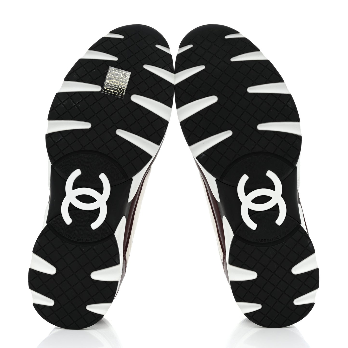 Calfskin CC Sneakers 39 Burgundy White