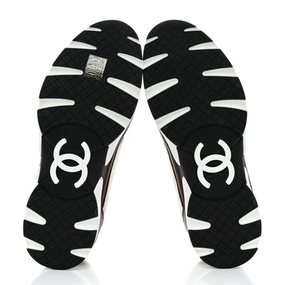 Chanel Calfskin CC Sneakers 39 Burgundy White 5 of 8