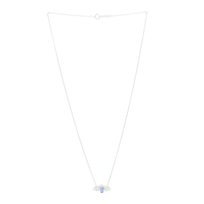 Tiffany Platinum Diamond Tanzanite Paper Flowers Firefly Necklace 2 of 4