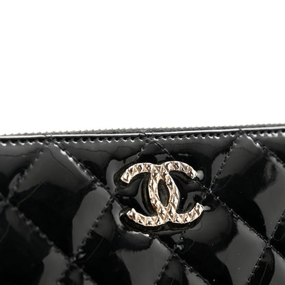Chanel Patent Quilted Brilliant Zip Around Wallet Black 9 of 9