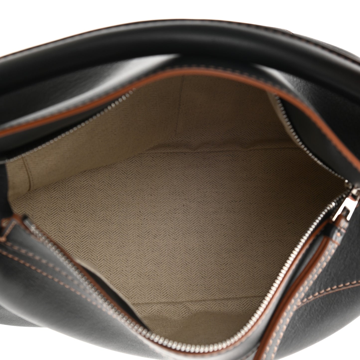 Calfskin Medium Puzzle Bag Black Tan