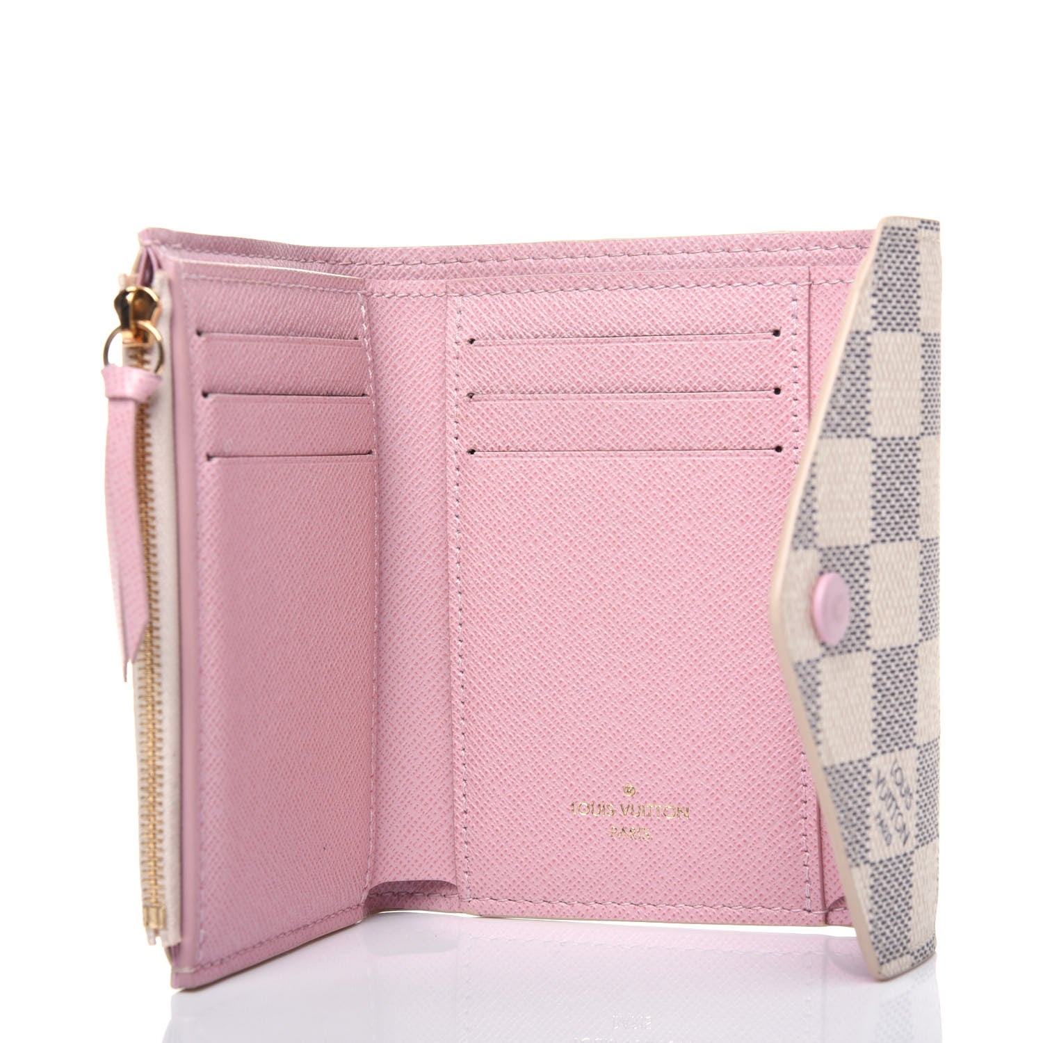 Louis Vuitton Damier Azur Victorine Wallet Rose Ballerine 9 of 19