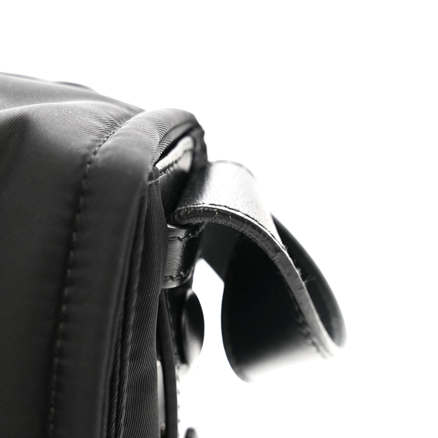 Re-Nylon Vitello Padded Small Flap Shoulder Bag Black
