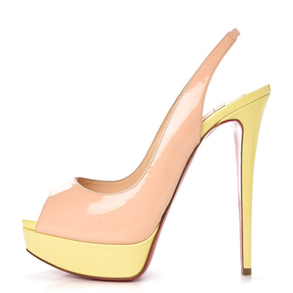 Christian Louboutin Patent Lady Peep Sling 150 Pumps 39 Poudre 1 of 12