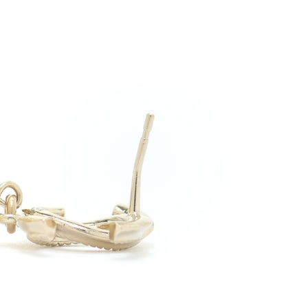 Chanel Pearl CC Double Heart Drop Earrings Gold 5 of 6