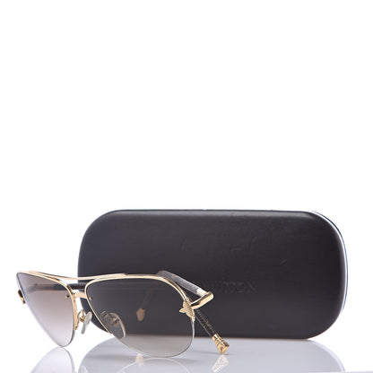 Louis Vuitton Monogram Petite Viola Pilote Aviator Sunglasses Z0571U Brown 7 of 7