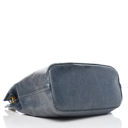 Prada Vitello Shine Hobo Denim 4 of 12