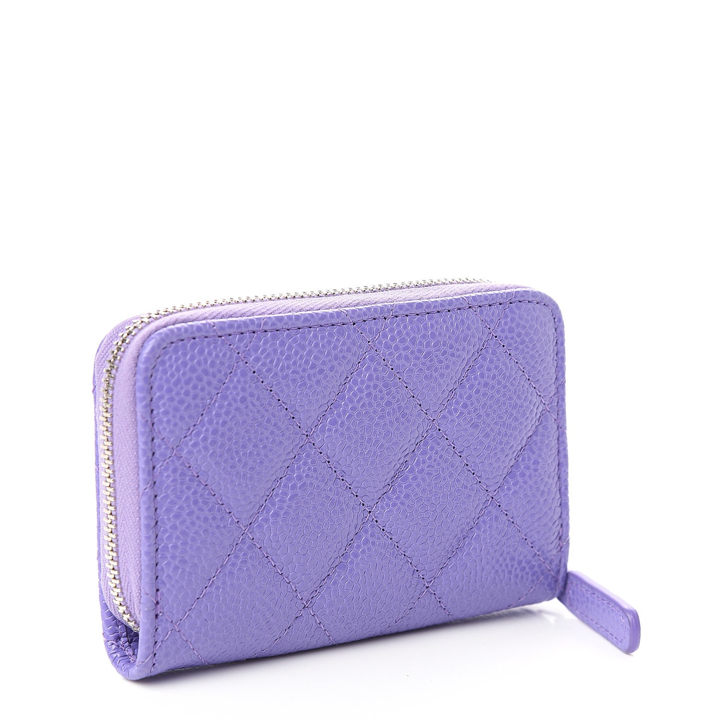 Caviar Quilted Incognito Zip Coin Purse Purple