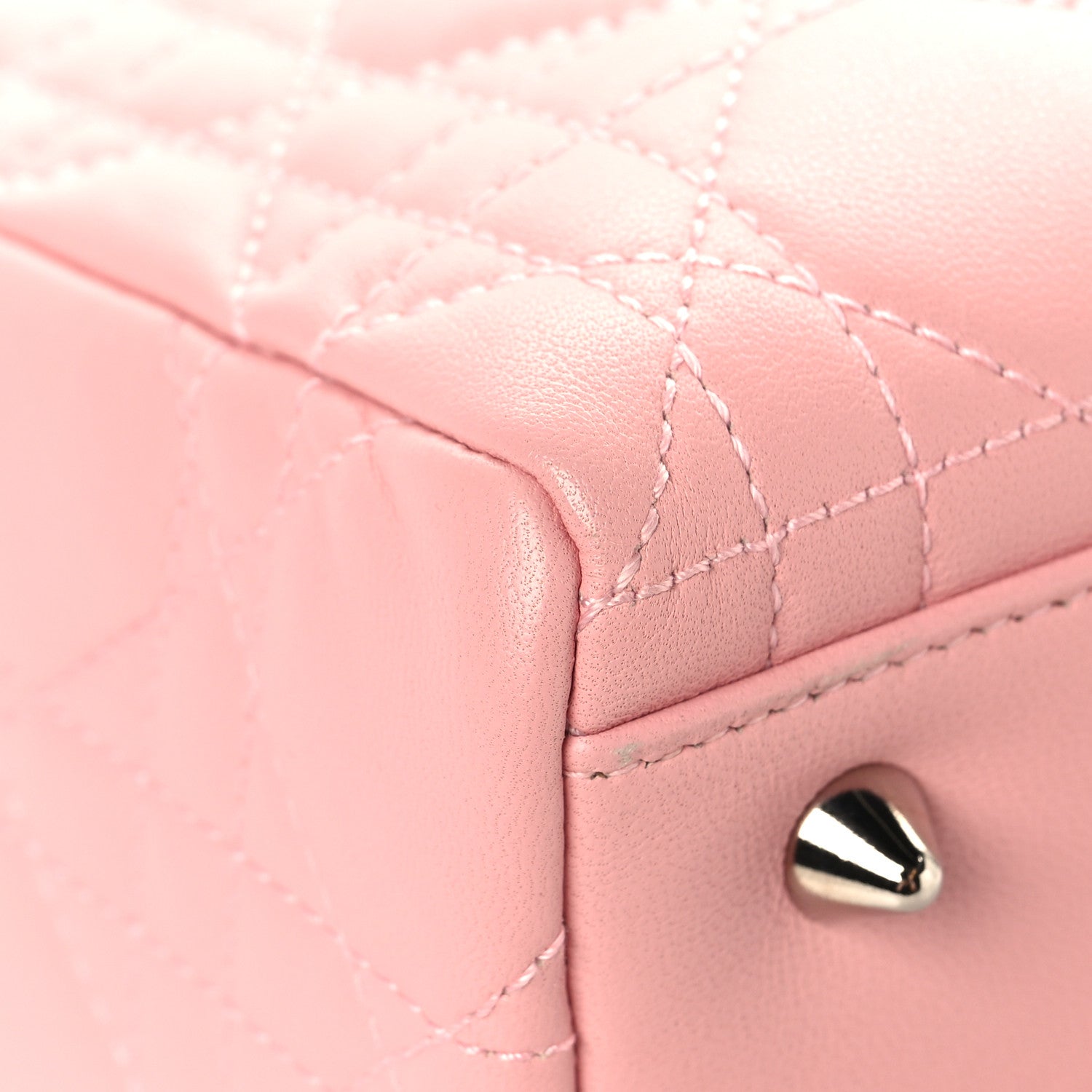 Christian Dior Lambskin Cannage Medium Lady Dior Light Pink 9 of 16