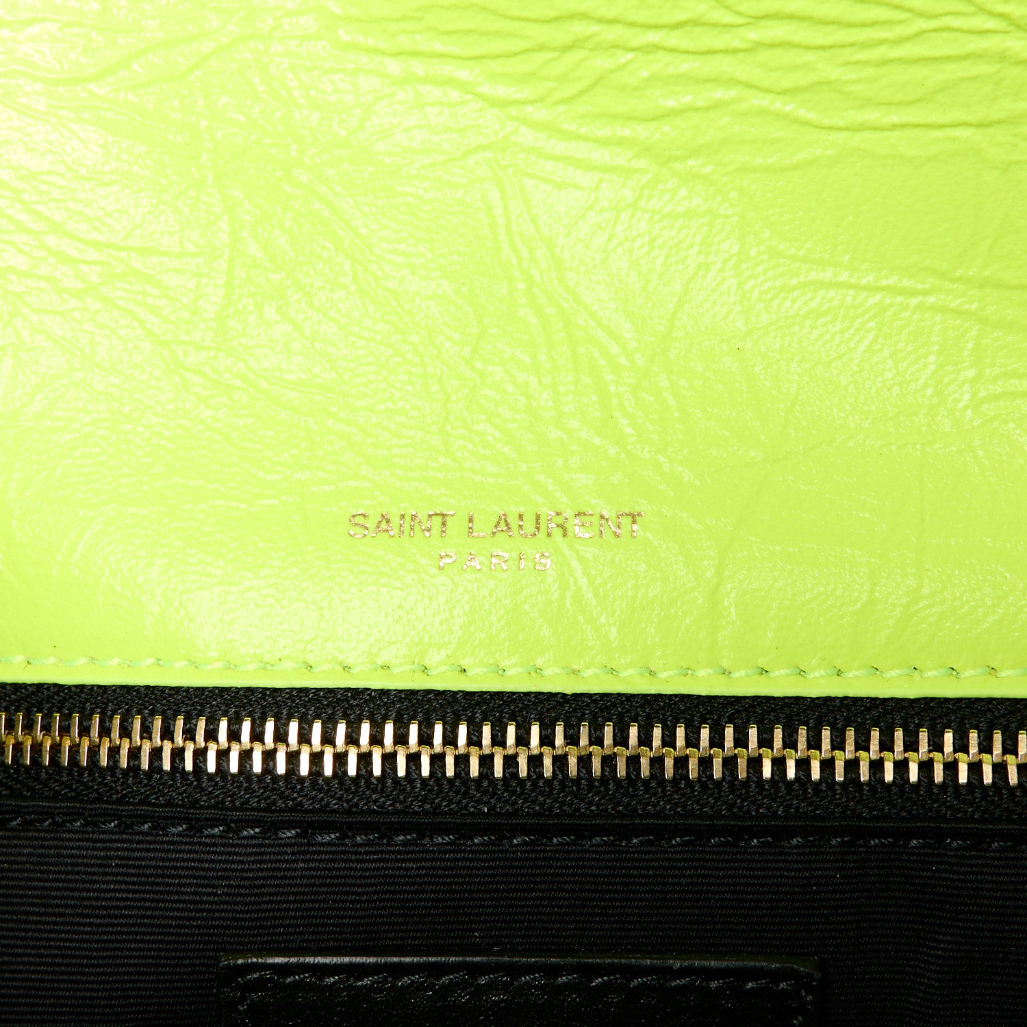 Saint Laurent Crinkled Calfskin Matelasse Monogram Medium Niki Chain Satchel Neon Yellow 6 of 11