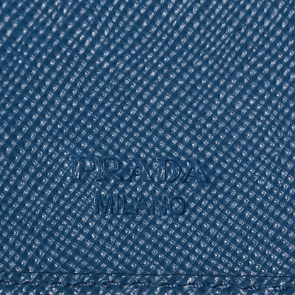 Prada Saffiano Metal Flap Wallet Cobalto 7 of 9