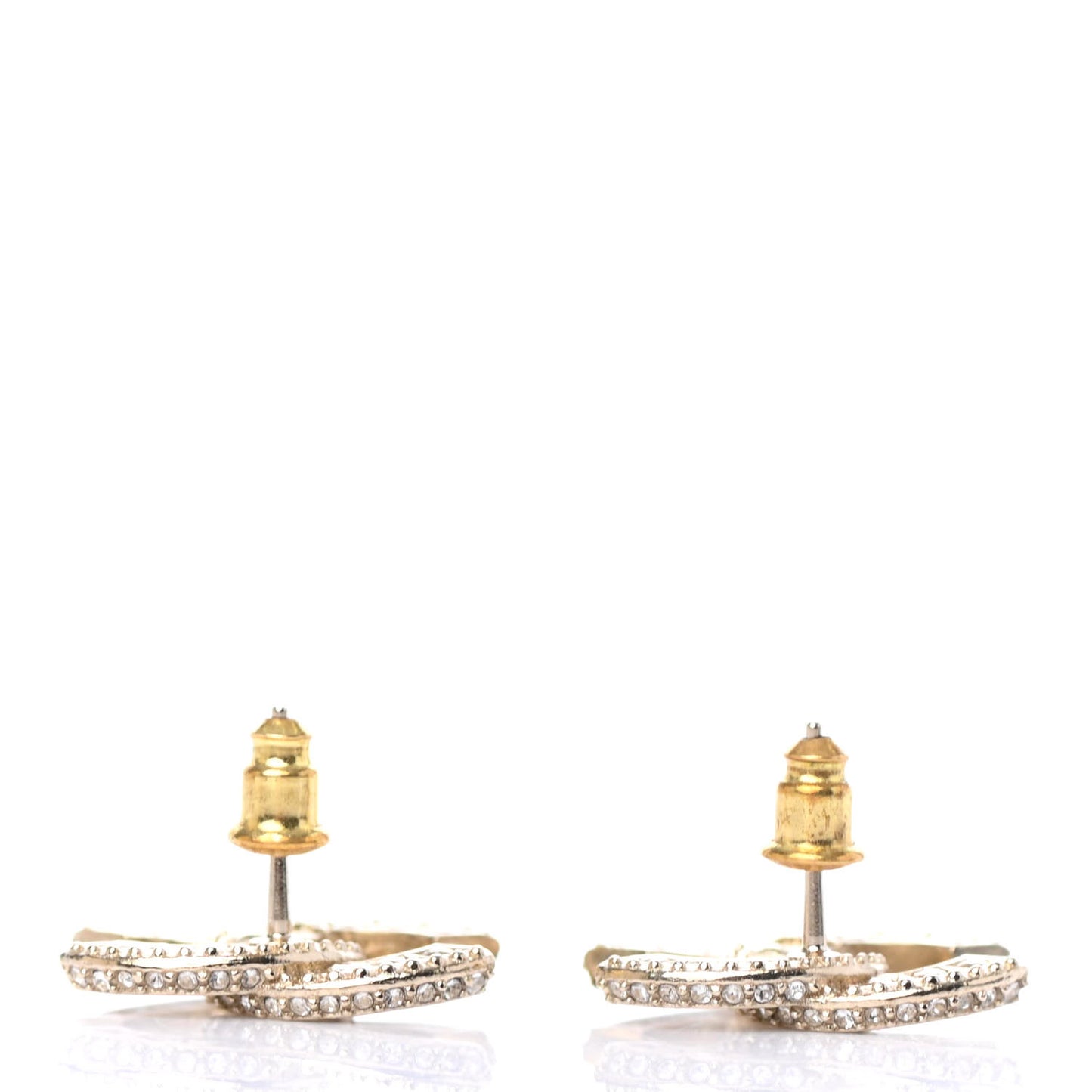 Crystal Timeless CC Earrings Light Gold