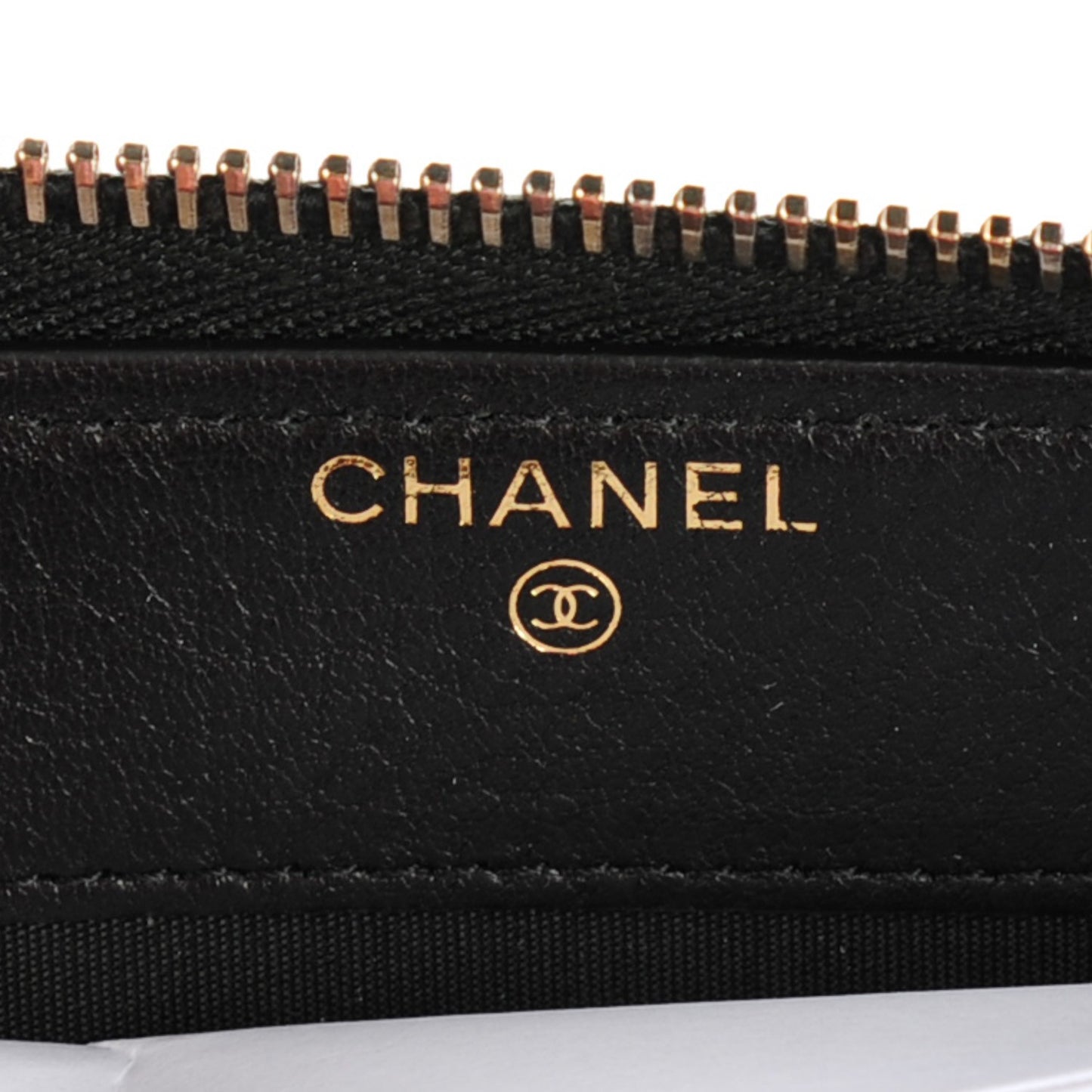 Textured Lambskin Quilted Large Gusset Zip Around Wallet Black