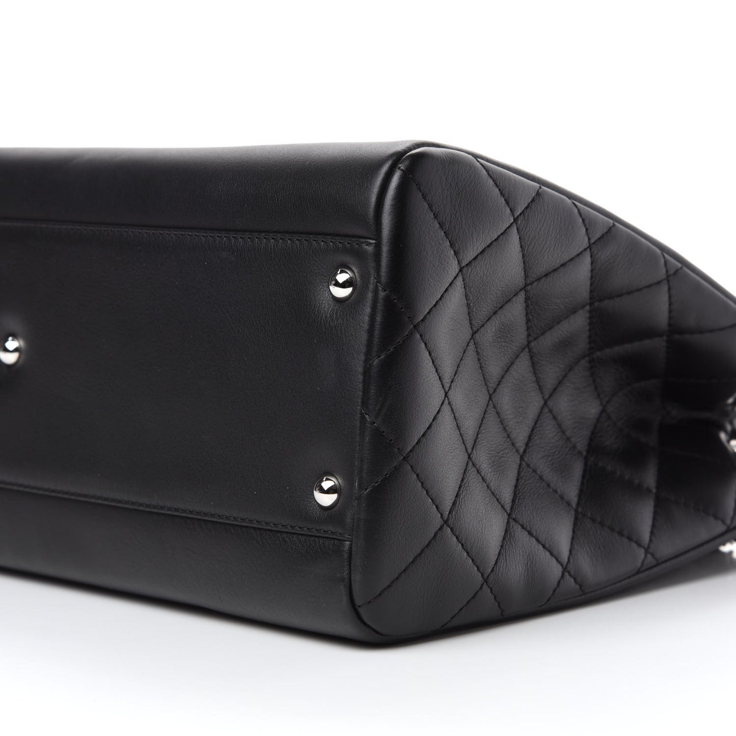 Calfskin Woven Chain Large Shopping Bag Black