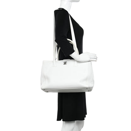 Chanel Calfskin Cerf Executive Shopper Tote White 2 of 23