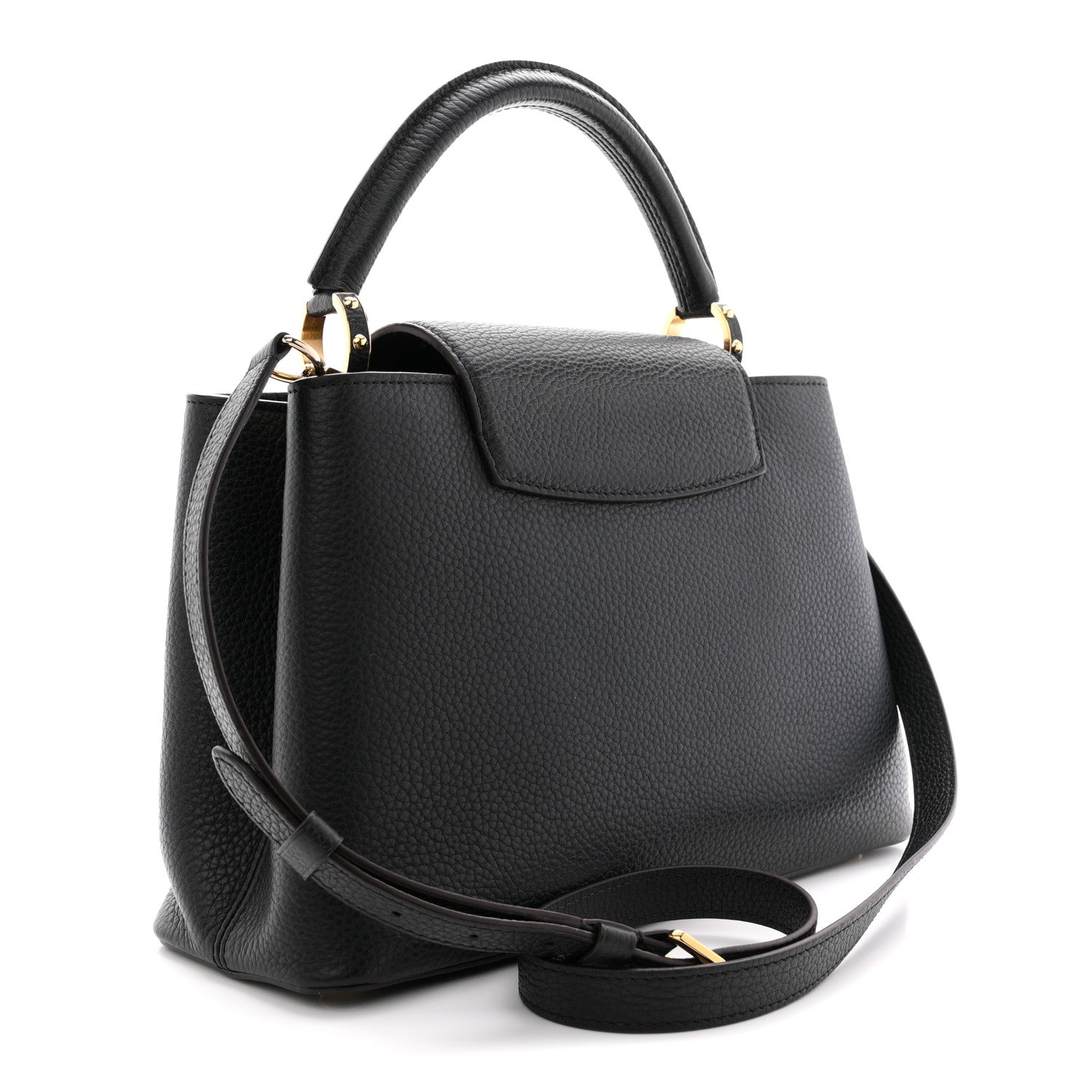 Louis Vuitton Taurillon Capucines MM Black Fuchsia 3 of 10