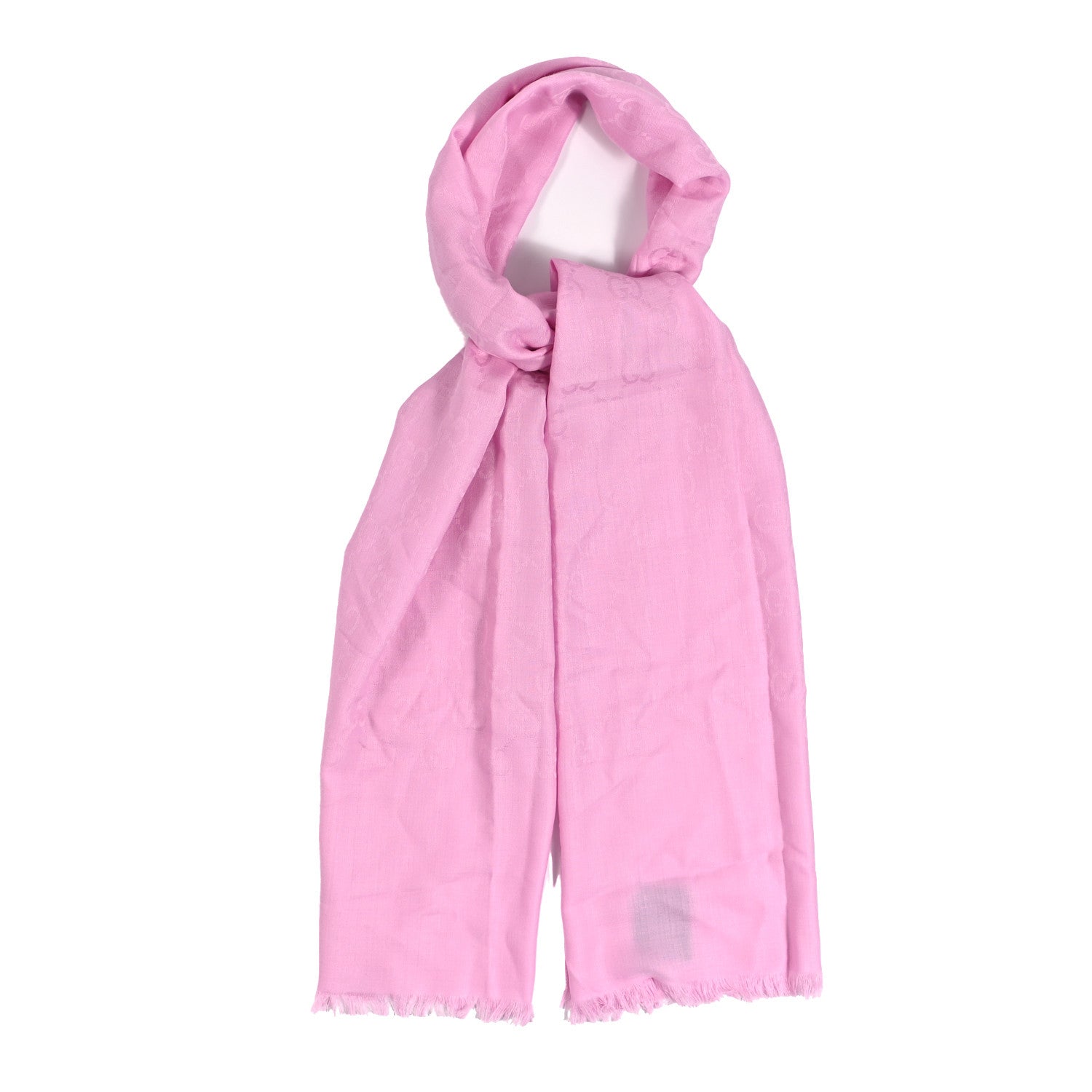 Gucci Wool Silk GG Monogram GGNat Scarf Rose 1 of 4