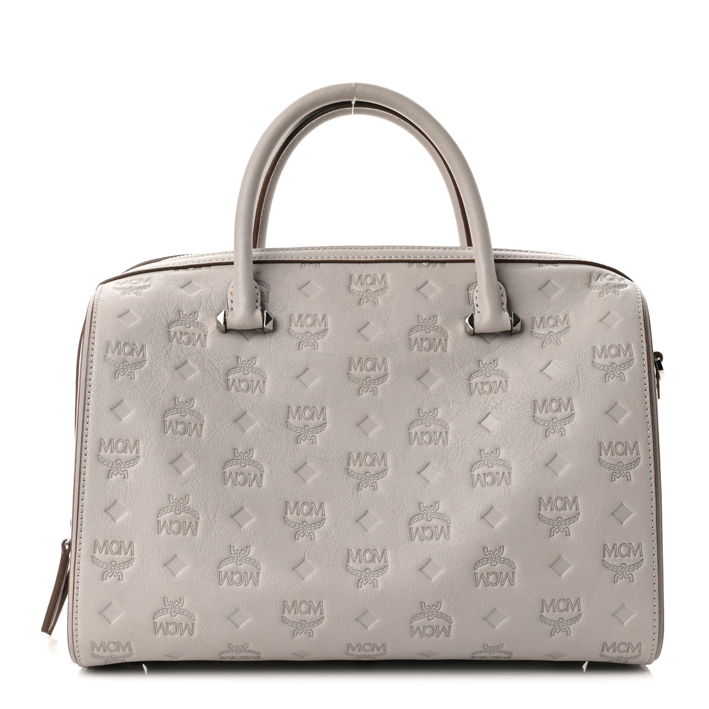 Calfskin Ottomar Monogram Essential Boston Bag Dove