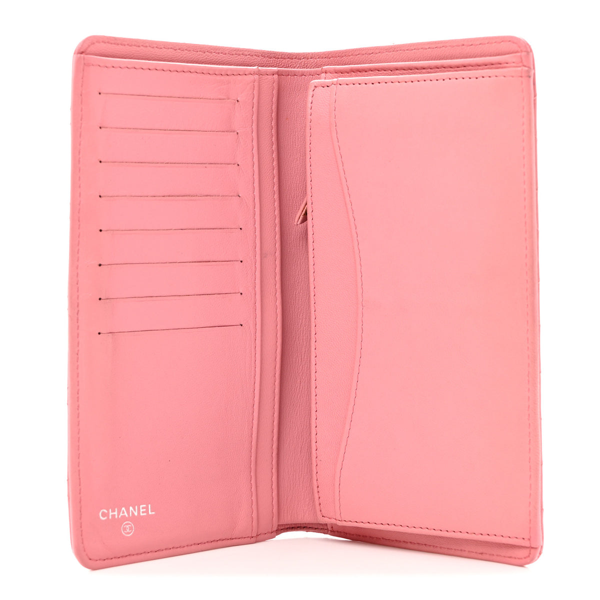 Lambskin Quilted Yen Wallet Pink
