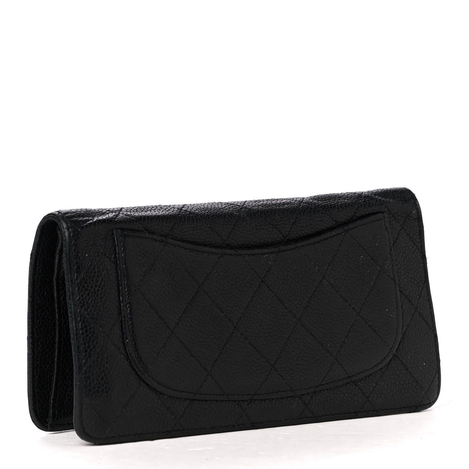 Chanel Caviar Quilted Yen Wallet Black 2 of 4