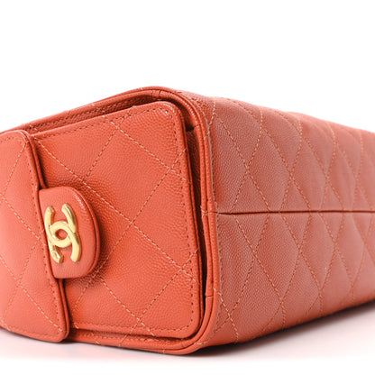 Chanel Caviar Quilted Mini Chanel 25 Handbag Dark Orange 9 of 10