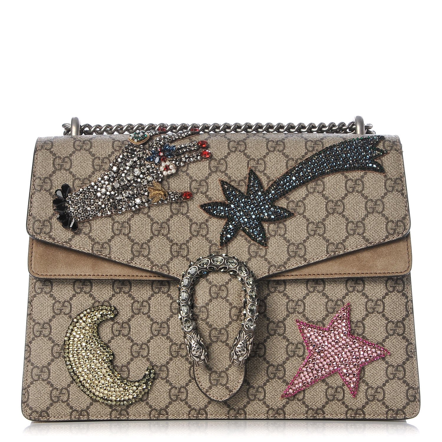 Gucci GG Supreme Monogram Shooting Star Embroidered Medium Dionysus Shoulder Bag Beige 1 of 10
