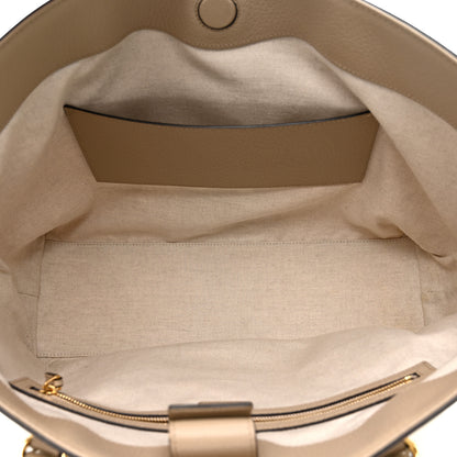 Gucci GG Supreme Monogram Textured Dollar Calfskin Web Medium Ophidia Shopping Tote Beige Mystic White Oatmeal 5 of 15