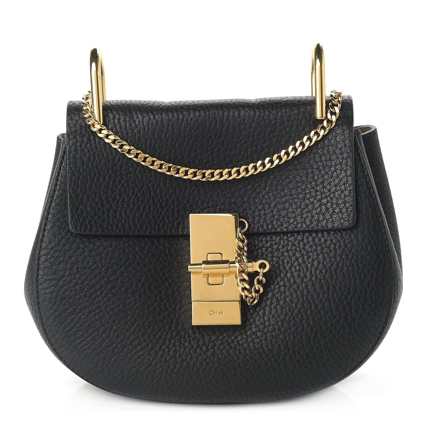 Chloe Grained Lambskin Mini Drew Shoulder Bag Black 1 of 9