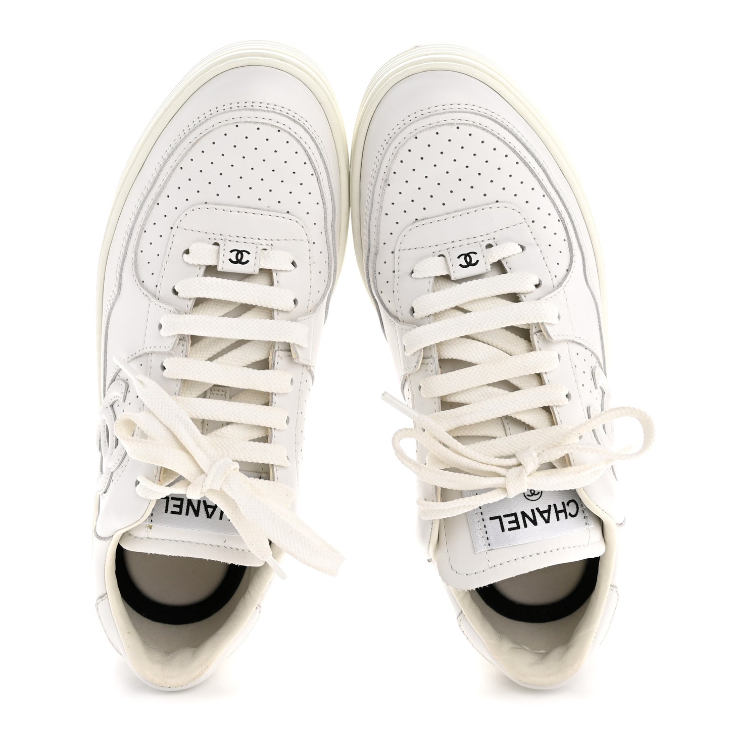 Calfskin CC Womens Sneakers 38 White
