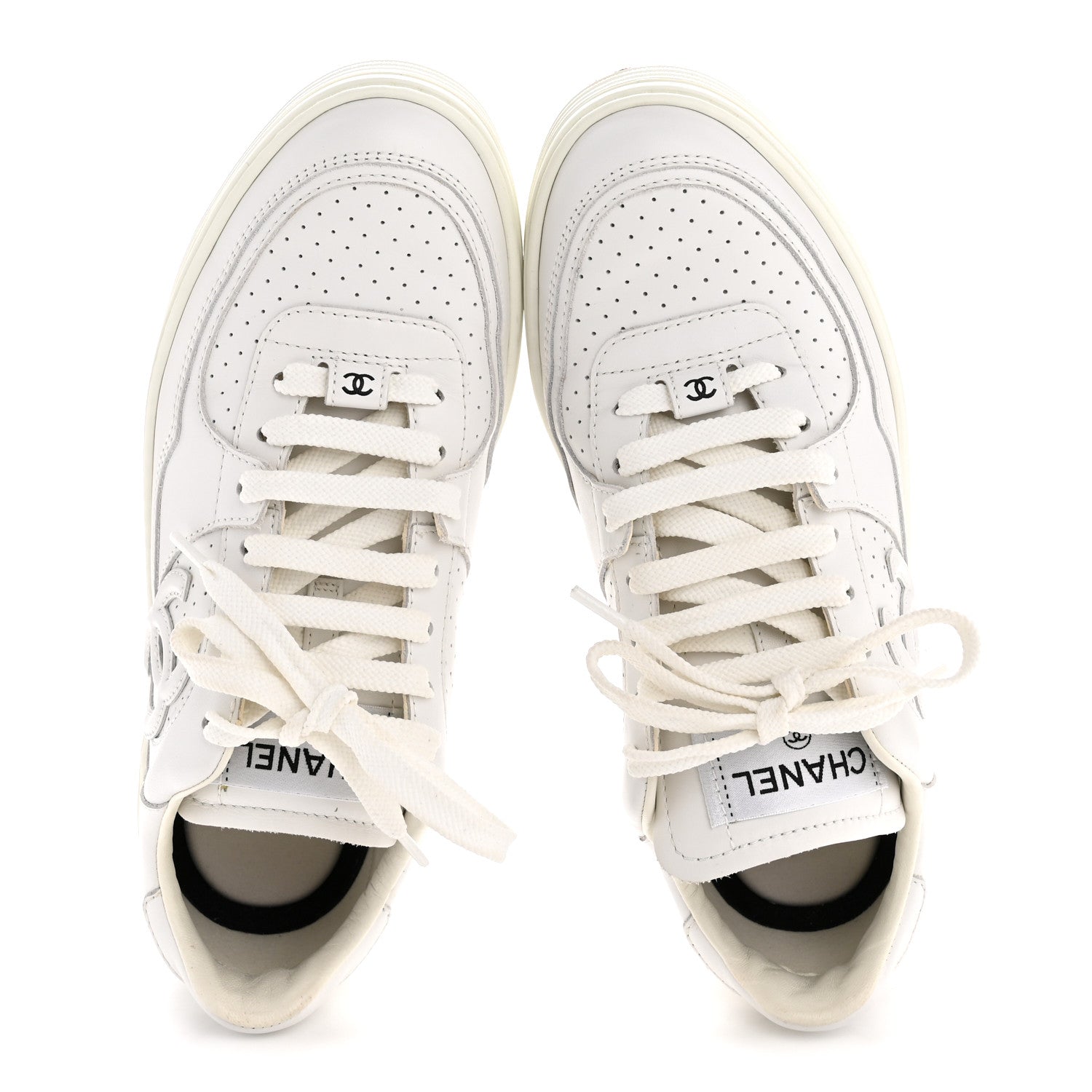 Chanel Calfskin CC Womens Sneakers 38 White 2 of 10