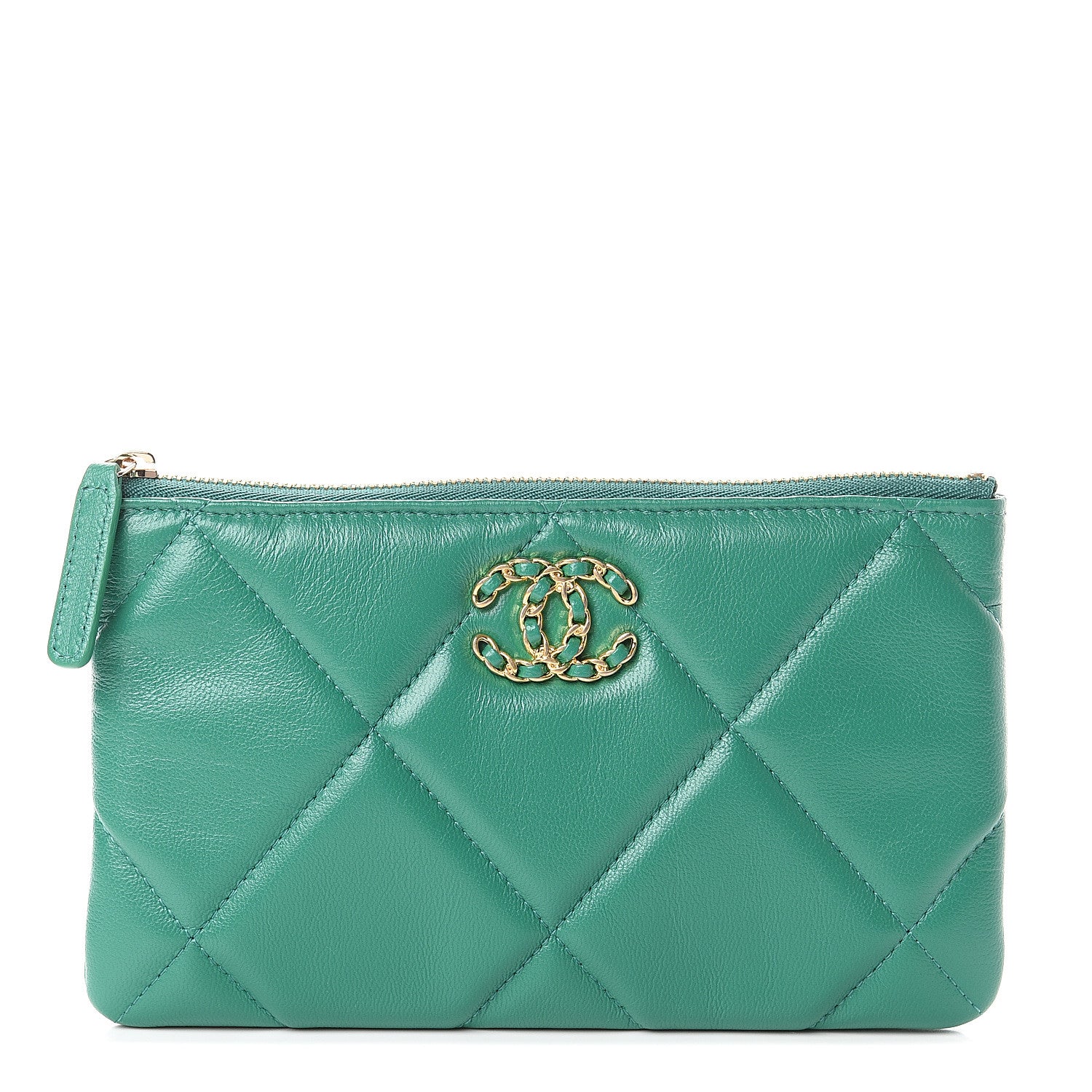 Chanel Goatskin Quilted 19 Cosmetic Case Green 1 of 7