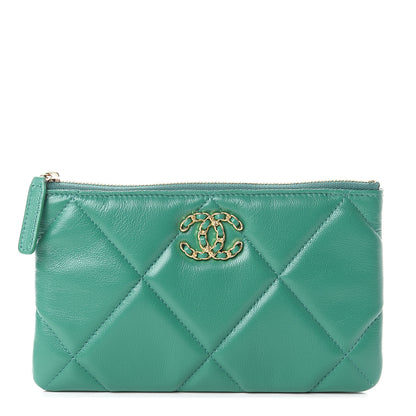 Chanel Goatskin Quilted 19 Cosmetic Case Green 1 of 7