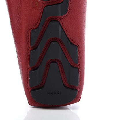 Gucci Calfskin Web Mens Driver Loafers 8 Red 7 of 9