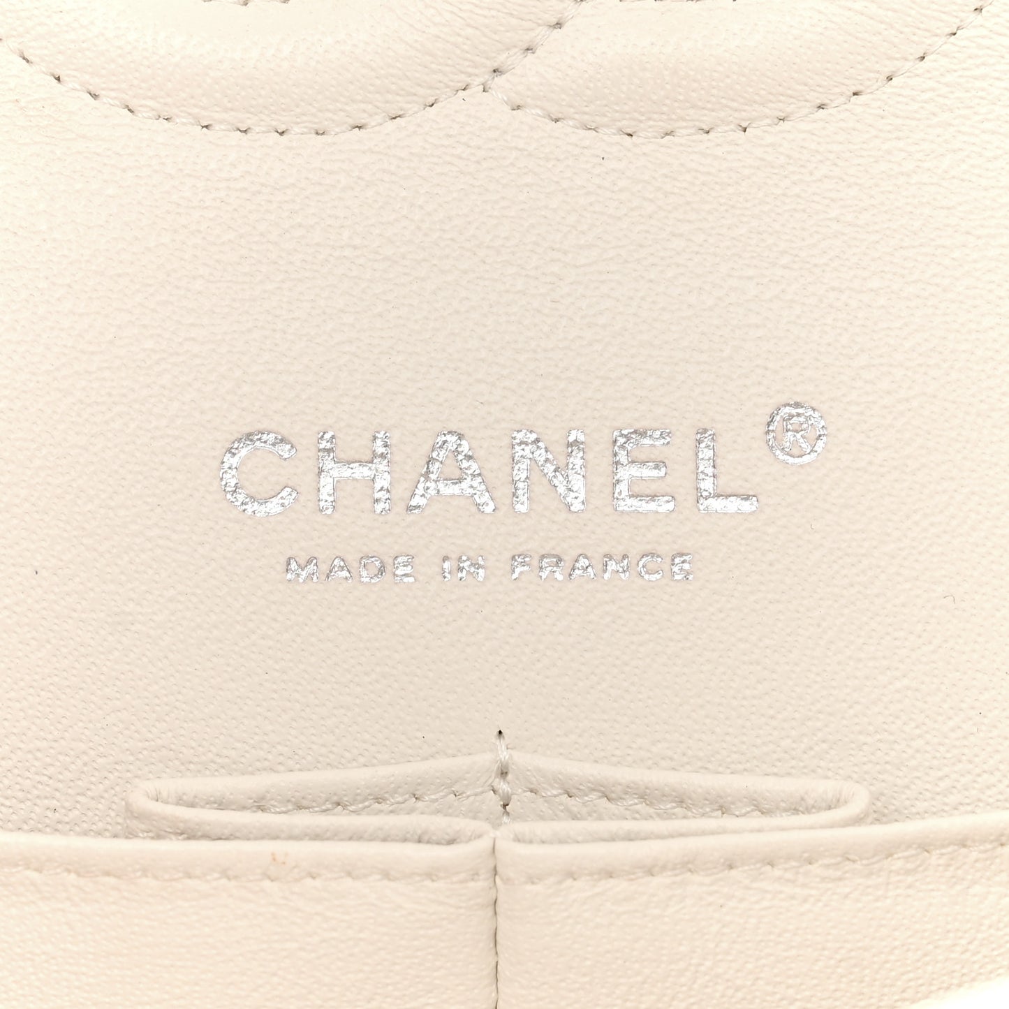 Crumpled Calfskin Quilted Medium Double Flap White