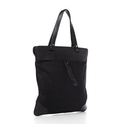 Burberry Canvas Calfskin Crest Embossed Flat Tote Black 3 of 9