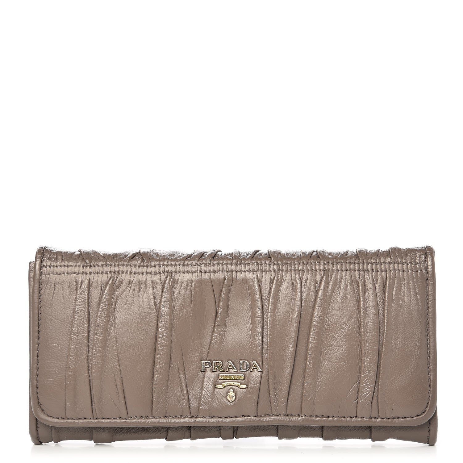 Prada Nappa Gaufre Continental Wallet Argilla 1 of 10