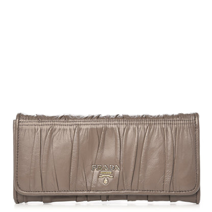 Prada Nappa Gaufre Continental Wallet Argilla 1 of 10
