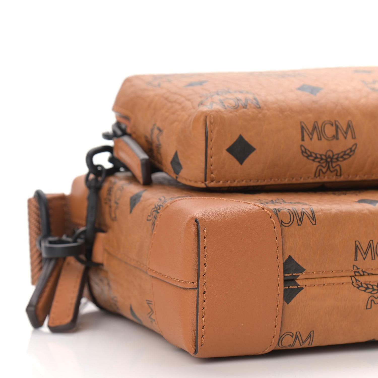 MCM Visetos Soft Berlin Multifunction Crossbody Cognac 8 of 9