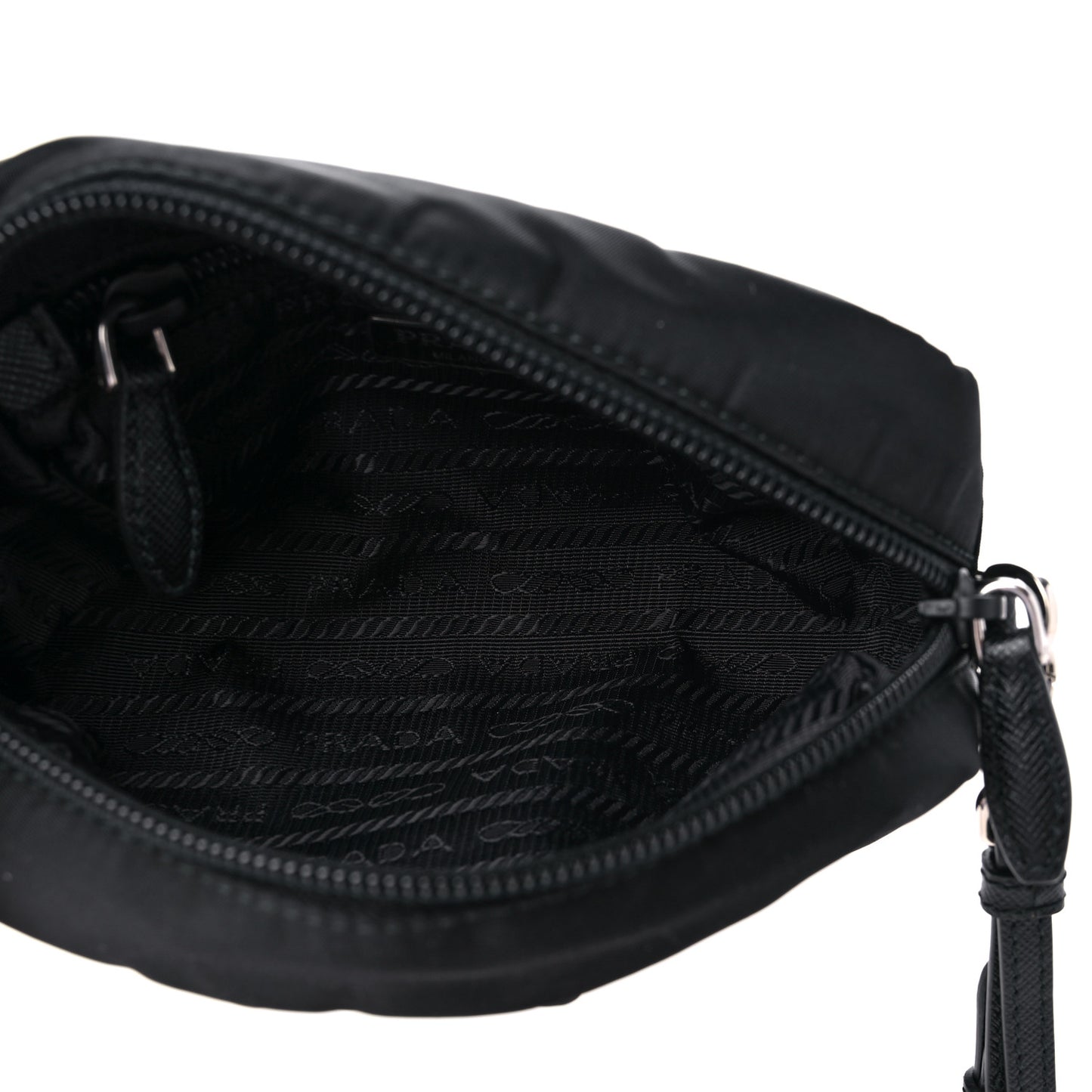Tessuto Nylon Saffiano Wristlet Black