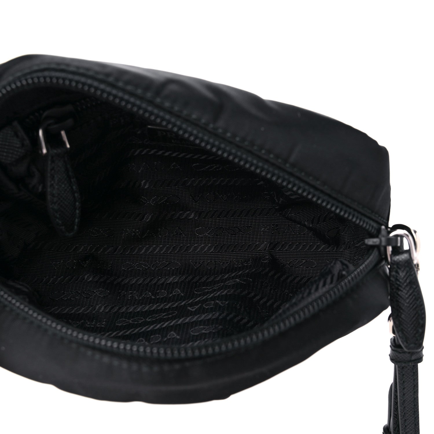 Prada Tessuto Nylon Saffiano Wristlet Black 5 of 8