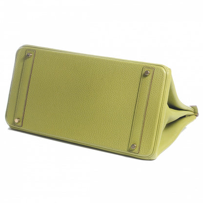 Hermes Taurillon Clemence Birkin 40 Vert Anis 4 of 10